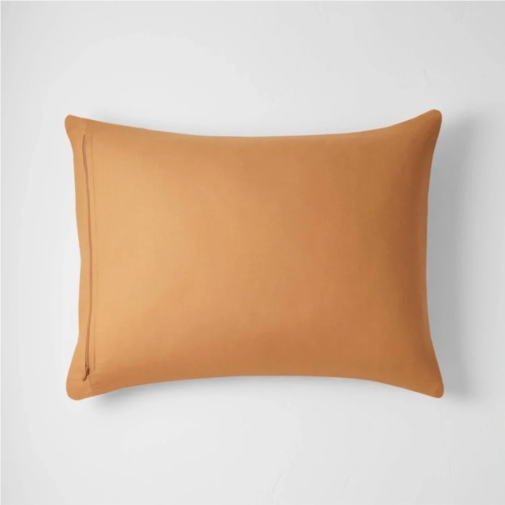 King reversible textured cotton chambray sham natural warm brown casaluna